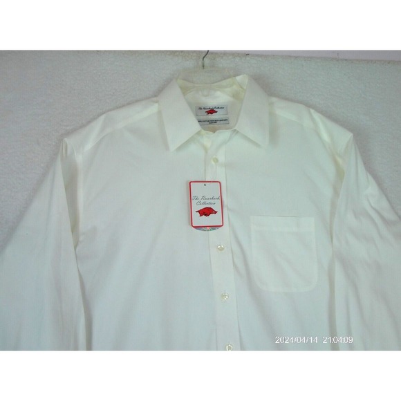 The Razorback Collection‎ 100% Cotton Non-Iron Pinpoint Dress Shirt 16.5/34 - Picture 9 of 10